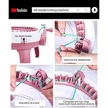 MIAOKE Knitting Machine, 48 Needles King Size Smart Weaving Loom Knitting Round Loom, Knitting Board Rotating Double Knit Loom Machine, DIY Knitting Loom Machines Weaving Loom Kit for Adults Or Kids