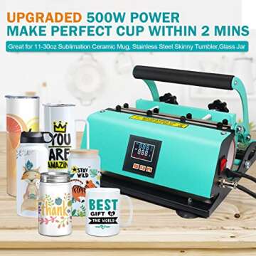 Realkant Tumbler Heat Press Machine for 11-30OZ Mugs & Tumblers