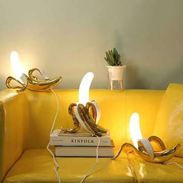 XDJ LED Plating Banana Table Lamp for Modern Decor