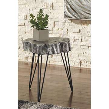 Dellman Eclectic Accent Table with Sleek Silver Finish