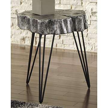 Dellman Eclectic Accent Table with Sleek Silver Finish