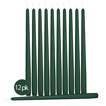Hyoola Tall Taper Candles - 12 Inch Hunter Green Elegance