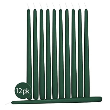 Hyoola Tall Taper Candles - 12 Inch Hunter Green Elegance
