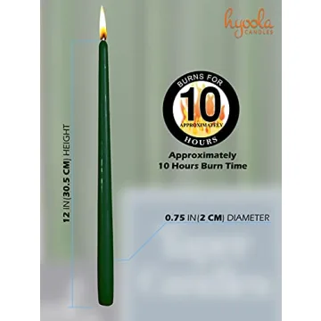 Hyoola Tall Taper Candles - 12 Inch Hunter Green Elegance