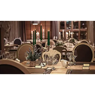 Hyoola Tall Taper Candles - 12 Inch Hunter Green Elegance