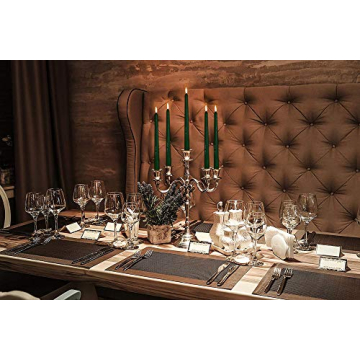 Hyoola Tall Taper Candles - 12 Inch Hunter Green Elegance