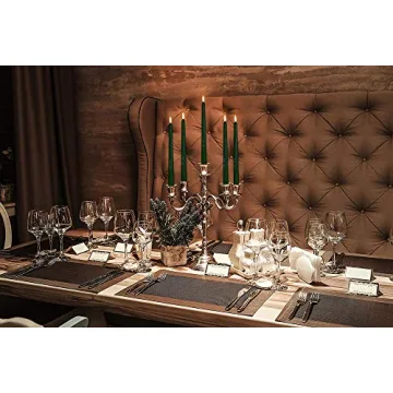 Hyoola Tall Taper Candles - 12 Inch Hunter Green Elegance