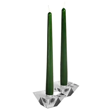 Hyoola Tall Taper Candles - 12 Inch Hunter Green Elegance