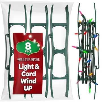 SEWANTA Christmas Lights Storage Holder Set of 8 - All-Purpose Light Cord Organizer