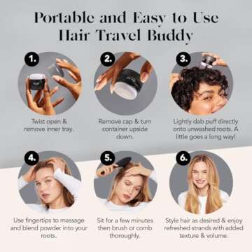 Kitsch Dry Shampoo Powder - Unscented & Non-toxic Travel Size