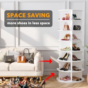 SpaceAid 7-Tier Rotating Shoe Rack Tower Spinning Storage