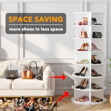 SpaceAid 7-Tier Rotating Shoe Rack Tower Spinning Storage