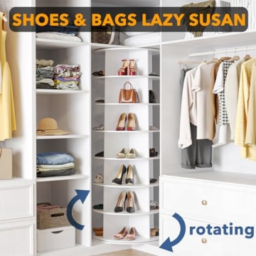 SpaceAid 7-Tier Rotating Shoe Rack Tower Spinning Storage