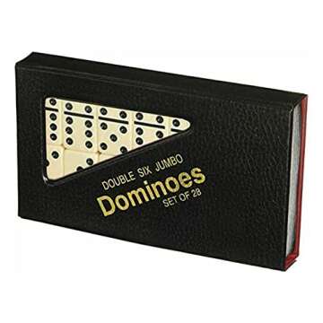 Crazy Games Dominoes Set | Double 6 Jumbo Dot with Reusable Case - Board Game for Familiy Entertainm...
