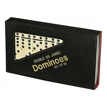 Crazy Games Dominoes Set | Double 6 Jumbo Dot with Reusable Case - Board Game for Family Entertainme...