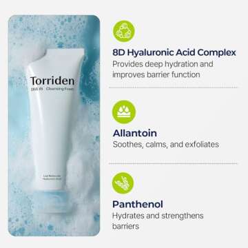 Torriden DIVE IN Cleansing Foam Face Wash 150ml (5.07 fl.oz.) | Hydrating Daily Facial Cleanser for All and Sensitive Skin | Hyaluronic Acid, Panthenol, Allantoin