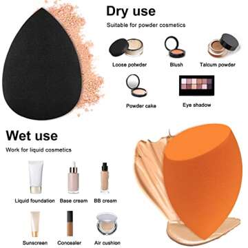12 Pieces Professional Makeup Sponge Set,Latex Free Flawless Soft Setting Face Puffs,Makeup Blending Sponge Cosmetic Applicator for Powder,Liquid,Facial Makeup Tools