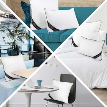 Utopia Bedding Throw Pillow Inserts (Pack of 2, White), 26 x 26 Inches Decorative Indoor Pillows for Sofa, Bed, Couch, Cushion Sham Stuffer