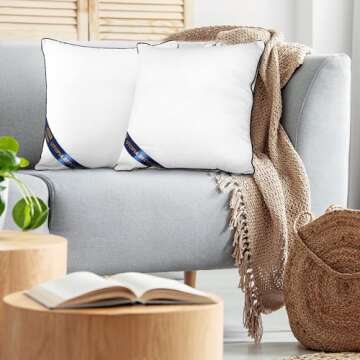 Utopia Bedding Throw Pillow Inserts (Pack of 2, White), 26 x 26 Inches Decorative Indoor Pillows for Sofa, Bed, Couch, Cushion Sham Stuffer