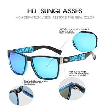 DUBERY Retro Polarized Sunglasses for Men Women