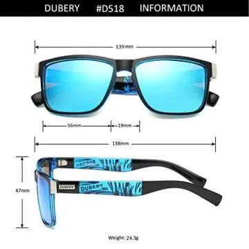 DUBERY Retro Polarized Sunglasses for Men Women