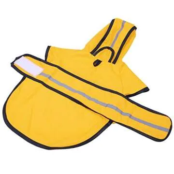 HDE Dog Raincoat Hooded Slicker Poncho for Small to X-Large Dogs and Puppies Yellow - L