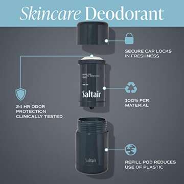 Saltair - Natural Deodorant - Made with Skincare Ingredients (Black Tide)