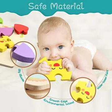 Wooden Puzzles for Toddlers 1-3 Educational Sensory Gifts