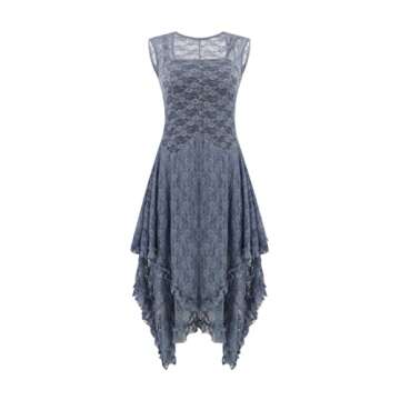 Stylish R.Vivimos Backless Lace Dress for Any Occasion