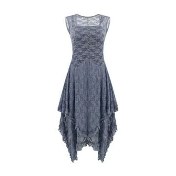Stylish R.Vivimos Backless Lace Dress for Any Occasion