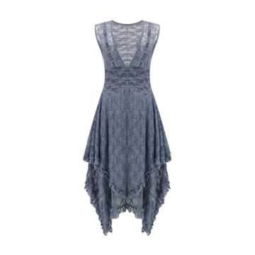 Stylish R.Vivimos Backless Lace Dress for Any Occasion