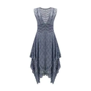 Stylish R.Vivimos Backless Lace Dress for Any Occasion
