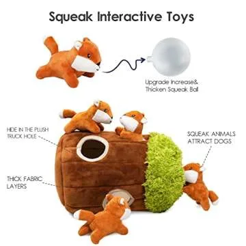Deomfe Hide and Seek Dog Toy - Squeaky Interactive Sloth Toy