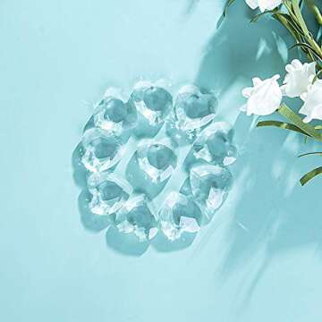 longsheng 20pcs Crystal Prisms Heart Shape Chandelier Drop Parts Hanging Pendants Curtain Lamp Drop 28mm Rainbow Maker Wedding Decor