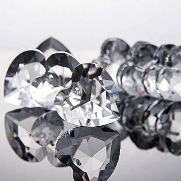 longsheng 20pcs Crystal Prisms Heart Shape Chandelier Drop Parts Hanging Pendants Curtain Lamp Drop 28mm Rainbow Maker Wedding Decor