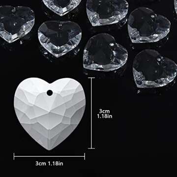 longsheng 20pcs Crystal Prisms Heart Shape Chandelier Drop Parts Hanging Pendants Curtain Lamp Drop 28mm Rainbow Maker Wedding Decor