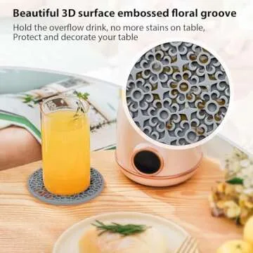 Silicone Coasters for Coffee Table - Set of 6 Reusable