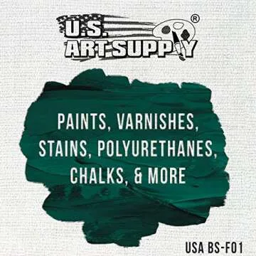 US Art Supply 1 inch Foam Sponge Wood Handle Paint Brush Set (Value Pack of 25) - Lightweight, Durable and Great for Acrylics, Stains, Varnishes, Crafts, Art