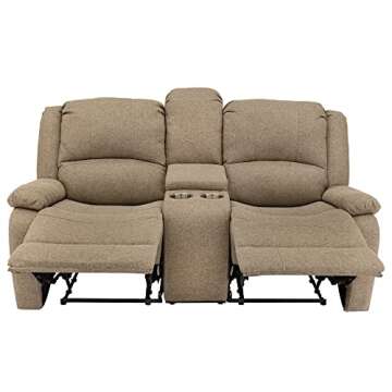 RecPro Charles Double Recliner RV Sofa for Comfort and Style