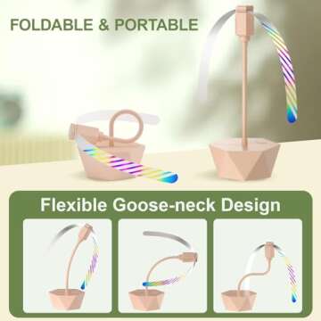 Grete Gotye 2-PC Food Fans for Tables, Outdoor Food Fan, Food Fan with Flexible Goose-Neck Blades, Portable Battery Powered Fan for Home Restaurant Party Picnic Patio (Pink)