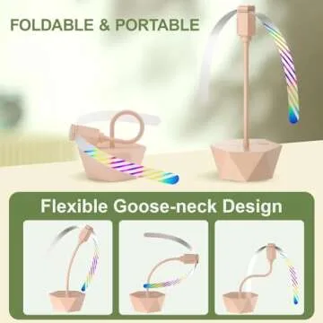 Grete Gotye 2-PC Food Fans for Tables, Outdoor Food Fan, Food Fan with Flexible Goose-Neck Blades, Portable Battery Powered Fan for Home Restaurant Party Picnic Patio (Pink)