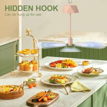 Grete Gotye 2-PC Food Fans for Tables, Outdoor Food Fan, Food Fan with Flexible Goose-Neck Blades, Portable Battery Powered Fan for Home Restaurant Party Picnic Patio (Pink)