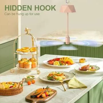 Grete Gotye 2-PC Food Fans for Tables, Outdoor Food Fan, Food Fan with Flexible Goose-Neck Blades, Portable Battery Powered Fan for Home Restaurant Party Picnic Patio (Pink)