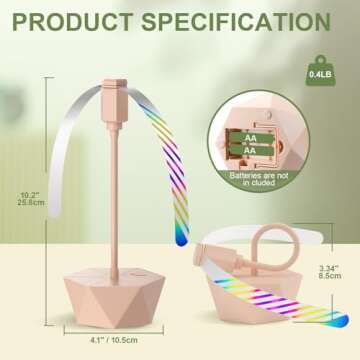 Grete Gotye 2-PC Food Fans for Tables, Outdoor Food Fan, Food Fan with Flexible Goose-Neck Blades, Portable Battery Powered Fan for Home Restaurant Party Picnic Patio (Pink)