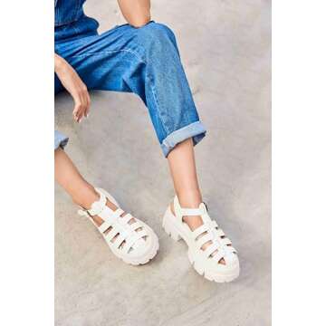 Coutgo Women's Platform Fisherman Sandals - Stylish Summer Footwear