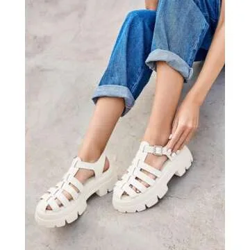 Coutgo Women's Chic Platform Fisherman Sandals for Summer