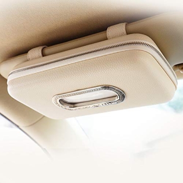 Luxury PU Leather Car Tissue Holder for Visor & Backseat