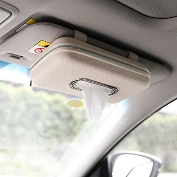 Luxury PU Leather Car Tissue Holder for Visor & Backseat