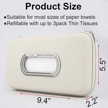 Luxury PU Leather Car Tissue Holder for Visor & Backseat