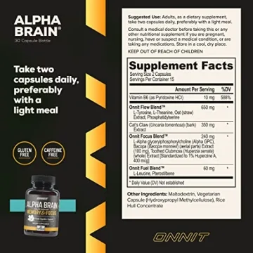 ONNIT Alpha Brain Nootropic Supplement for Memory & Focus